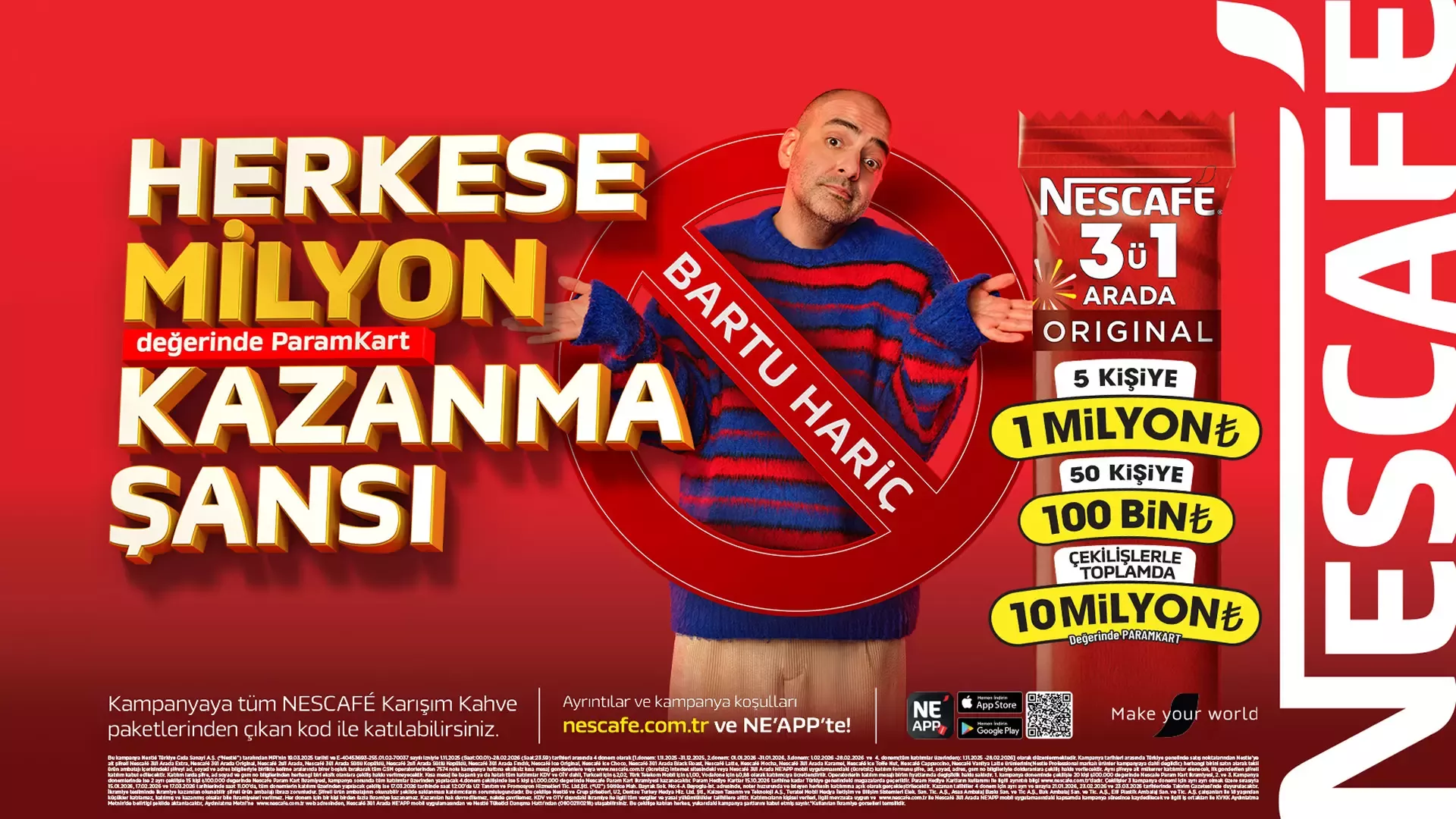 NESCAFÉ 3ü1 Arada’dan herkese çekilişle kazanma şansı, Bartu hariç!